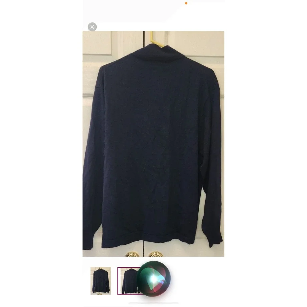 Linea Uomo Mens XXL Quarter Zip Pullover Sweater Black‎ Acrylic Wool Blend